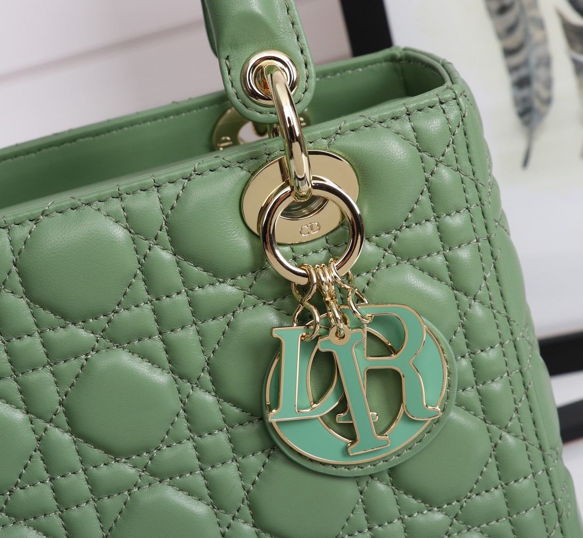 Medium Lady Dior Bag Green Cannage Lambskin